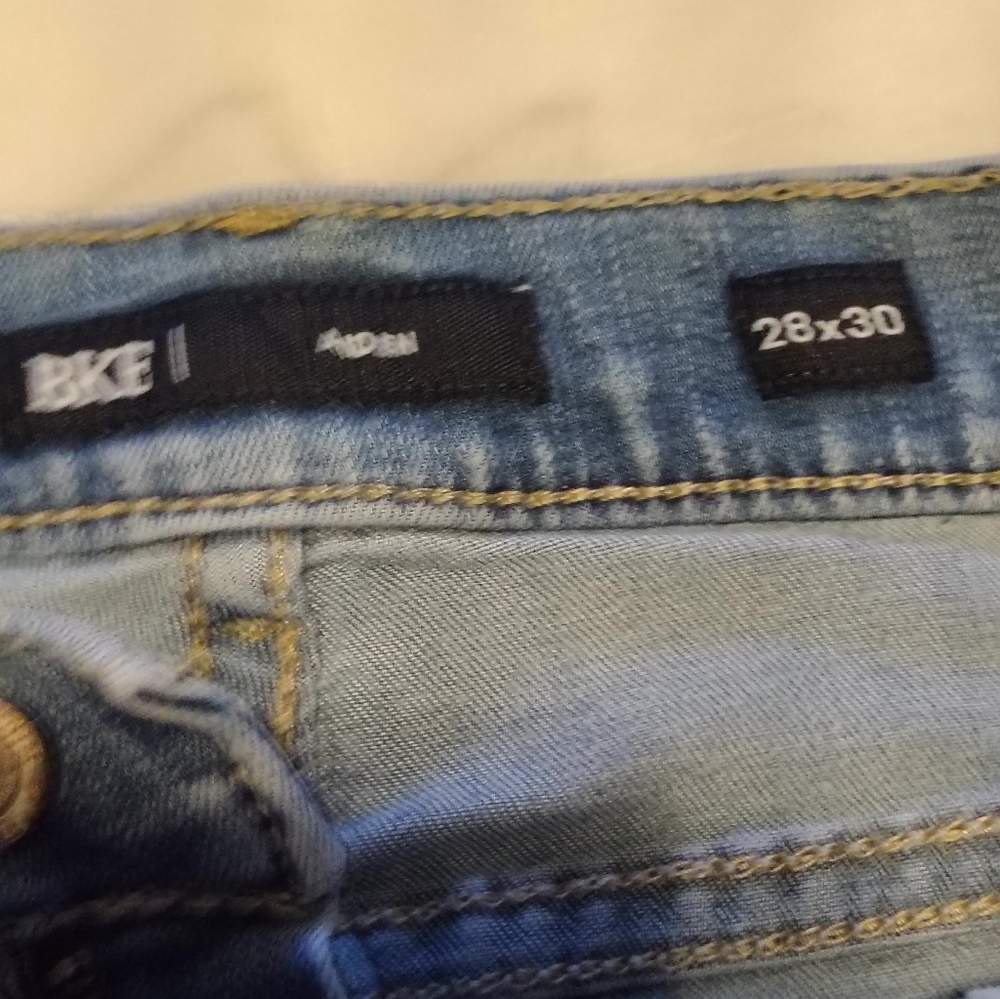 BKE Aiden Vintage Acid Wash Light Blue Denim Straight Leg Jeans Size 28 X 30 - Picture 9 of 11